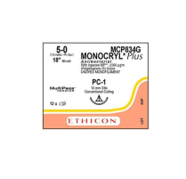 SUTURE MONOCRYL PLUS 5/0 13MM (MCP834G)      BOX12