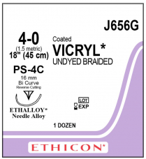 SUTURE VICRYL 4/0 16MM 45CM (J656G)     BOX/12