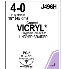 SUTURE VICRYL 4-0 45CM 19MM  (J496H)   BOX/36