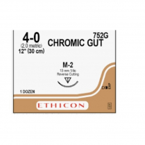 SUTURE CHROMIC GUT 4/0 14MM (752G) BOX/12