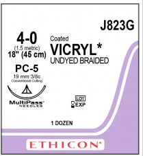 SUTURE VICRYL 4/0 19MM 45CM (J823G)     BOX/12