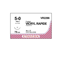 SUTURE VICRYL RAPIDE 5/0 75CM 16MM (VR2296) BOX/36