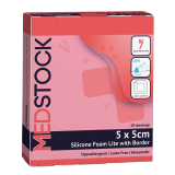 MEDSTOCK SILICONE FOAM LITE BORDER 5X5CM BOX/10