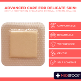 MEDSTOCK SILICONE FOAM LITE BORDER 5X5CM BOX/10