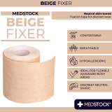 MEDSTOCK FABRIC ROLL FIXER BEIGE 5CMX10M (MS0510BFX) EA