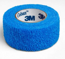 BANDAGE COBAN COHESIVE BLUE 25MM (1581B) ROLL