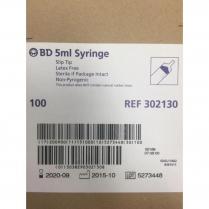 SYRINGE 5ML SLIP TIP  (302130) BD          BOX/100