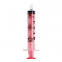 SYRINGE 5ML WITH RED PLUNGE L/L (302810)  BOX/100