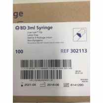 SYRINGE 3ML LUER LOCK BD (302113)      BOX/100