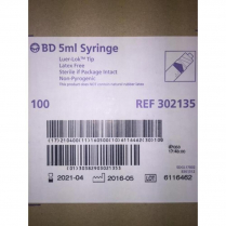 SYRINGE 5ML LUER LOCK BD (302135)       BOX/100