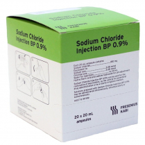 SODIUM CHLORIDE KABI 0.9% 20ML AMPOULE BX/20