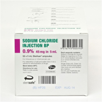 SODIUM CHLORIDE 0.9% 5ML POLYAMPS     BOX/50