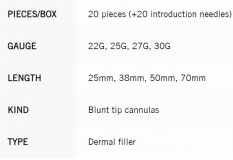 DERMAL FILLER TSK STERIGLIDE 27GX38MM (27038ISG) BOX/20