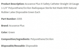 ACUVANCE IV CATHETER 18GX1 1/4 (335503) BOX/50