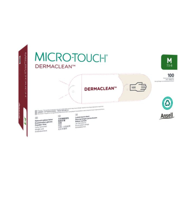 GLOVE LATEX N/ST DERMACLEAN MED P/F (4574) BOX/100
