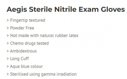 GLOVE NITRILE AEGIS STERILE EXAM SMALL (SNT154SS) BX50