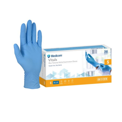 GLOVE VITALS BLUE NITRILE SMALL (1297B) BOX/200