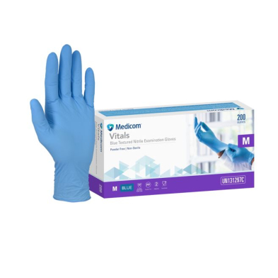 GLOVE VITALS BLUE NITRILE MEDIUM (1297C) BOX/200