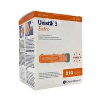UNISTIK 3 EXTRA  LANCET 21G (AT1012)           BOX100