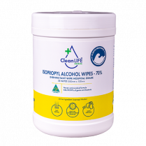 PLASTIC FREE ISOPROPYL 70% ALCOHOL WIPE 15X25CM TUB75