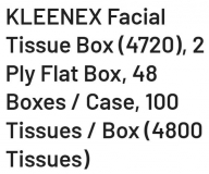 FACIAL TISSUES KLEENEX 100'S (4720)      CTN/48