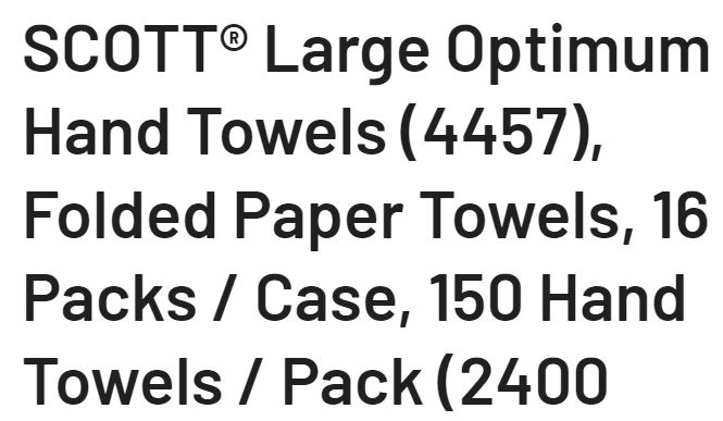 TOWEL INTERLEAVE SCOTT OPTIMUM 150'S (4457) CTN/16