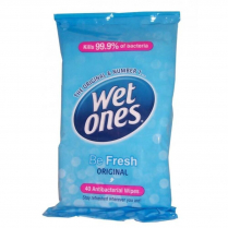 WET ONES ANTIBACTERIAL (BE FRESH)         TUB/40