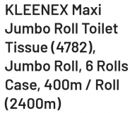 TOILET ROLL KLEENEX JUMBO 2PLY (4782) CTN/6