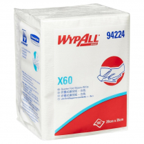 WYPALL WIPER X60 QTR FOLD WHITE (94224)  CTN/800