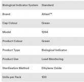 ATTEST BIOLOGICAL INDICATOR (1264)   BOX/100