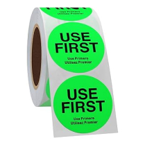 LABEL USE FIRST SHORT DATED (BC1046) GREEN ROLL/1000