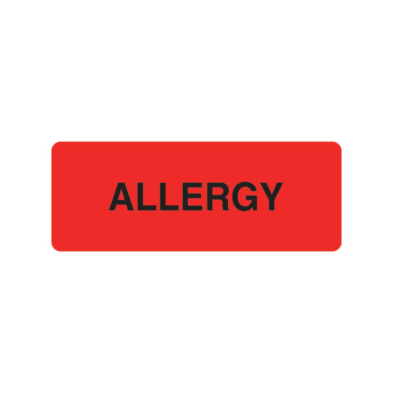 LABEL ALLERGY RADIANT RED (M0034) 12X32MM 500 NS EACH