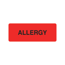 LABEL ALLERGY RADIANT RED (M0034) 12X32MM 500 NS EACH