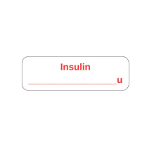 12X32MM INSULIN RED ON WHITE LABEL (R60N)