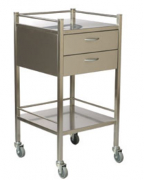 TROLLEY S/STEEL NOVA 2-DRAWER 49X90CM (AX348) EA