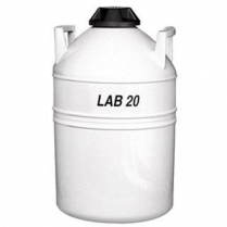 LIQUID NITROGEN DEWAR 20L C/W LADLE & TROLLEY