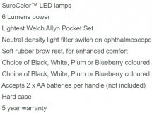 WELCH ALLYN POCKET DIAGNOSTIC SET (92880)  EA