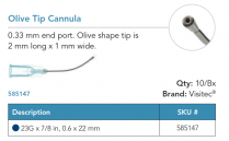 CANNULA OLIVE TIP 23G BVI VISITEC (585147) BX/10