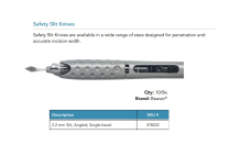 SLIT KNIFE 2.2MM ANGD SNGL BEV W/SAFETY (378222) B10