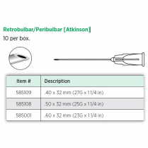 NEEDLE RETROBULBAR 23G 1-1/4IN (585001)   BOX/10