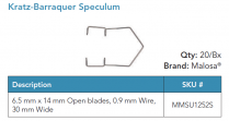MMSU1252S KRATZ-BARRAQUER WIRE SPECULUM DISP PK/5