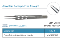 MMSU0286CS JEWELLERS FORCEPS, FINE STRAIGHT BOX/20