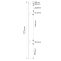 East Hampton PVC - Inline Post 2500mm