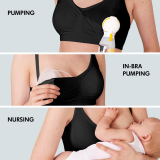 Hands-Free 3 in 1 Nursing & Pumping Bra Black