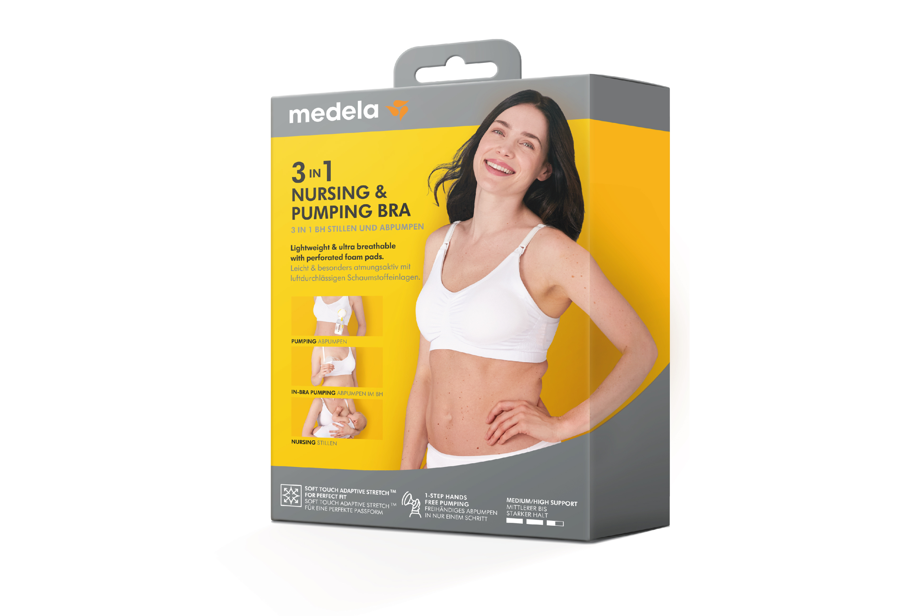 Medela Handsfree bra for easy breastfeeding and pumping - 3in1 Easy  Expression 2.0