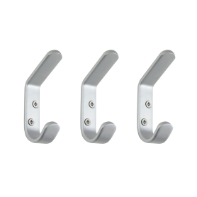 Aluminium Hat & Coat Hook 3 Pack