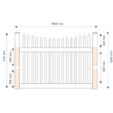 Meville Picket PVC Gate - 1800W x 1200H