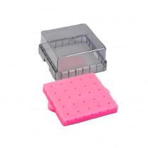 Bur Butler Pink Bur Block with Lid (Holds 25)