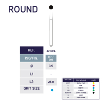 3018HL Bur Dmnd Round 801/029L 10pk