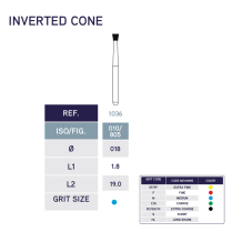 1036 Inverted Cone Diamond Bur 805/018 10pk